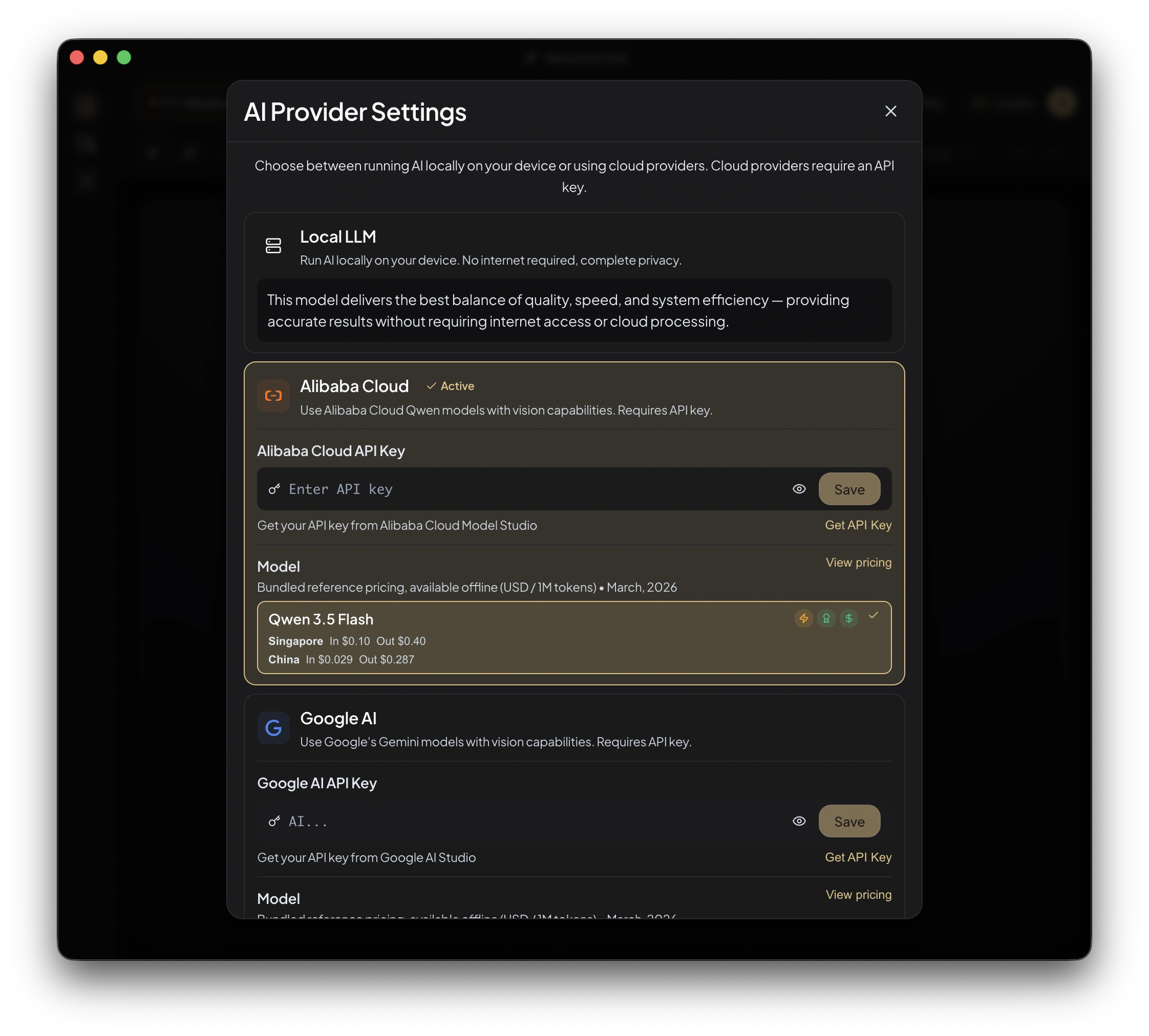 Provider Settings